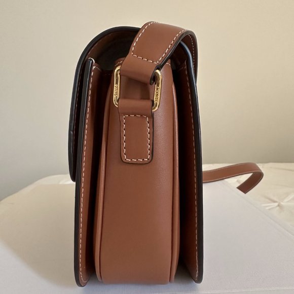 CLASSIQUE TRIOMPHE BAG IN TRIOMPHE CANVAS AND CALFSKIN TAN - Picture 4 of 7